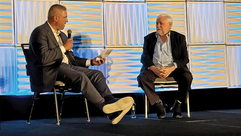 Seize the Sea co-owner David Locke (right) in conversation with Avoya Travel chief sales officer Phil Cappelli.