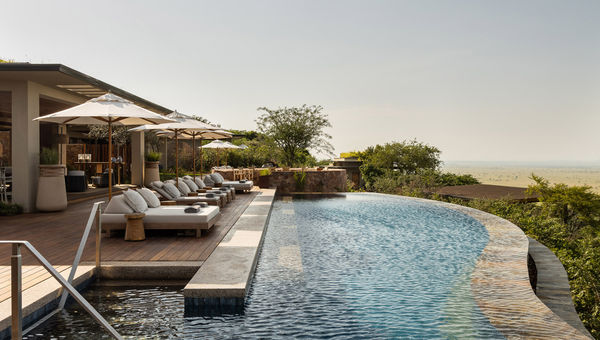 The pool at Singita Milele overlooking the Grumeti Reserve in Tanzania.