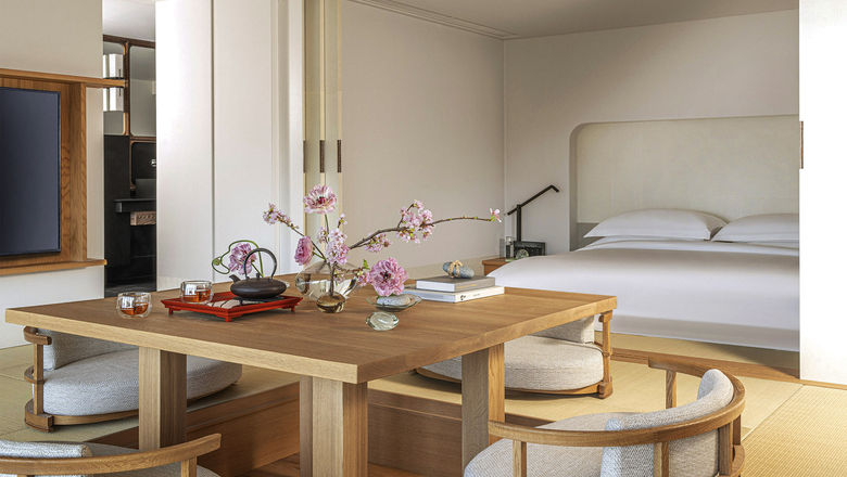 Gensui floor accommodations at the Four Seasons Hotel Osaka.