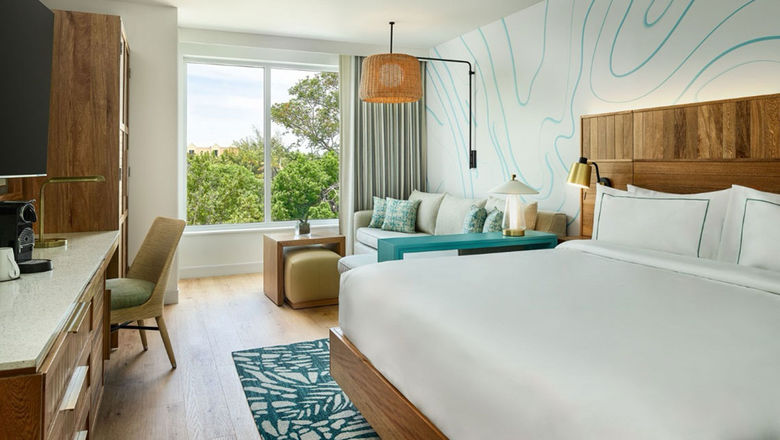 An updated guestroom at the newly renovated Faro Blanco Resort & Yacht Club in Marathon, Fla.