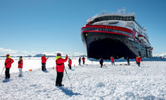 HX Expeditions' Roald Amundsen in Antarctica. Expedition cruise lines say they are increasingly altering Antarctica itineraries midsailing due to weather conditions.