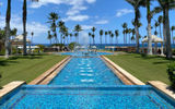 The lawn and fountains at Grand Wailea Waldorf resort.