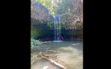 The parking lot was full at Twin Falls, a popular stop on the Road to Hana in Maui.