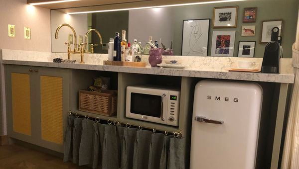 The bar area in a room at the hotel, which was opened by Palisociety last year.
