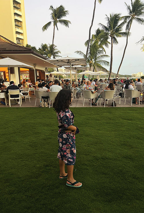 The author's daughter on the lawn outside House Without a Key, with Diamond Head in the background. The author's daughter on the lawn outside House Without a Key, with Diamond Head in the background.