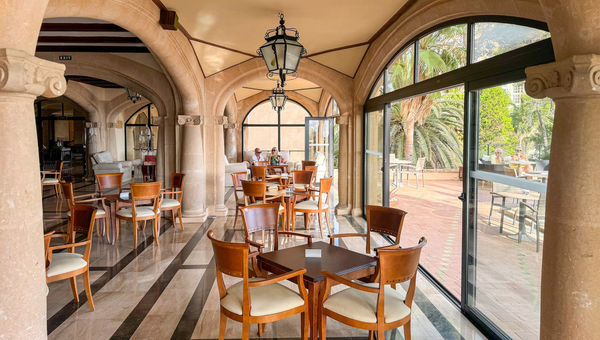 A seating area at the Secrets Mallorca Villamil.