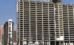 The Tropicana Las Vegas, stripped to its steel frame, is scheduled to be imploded on Oct. 9. A baseball stadium is expected to rise in its place.
