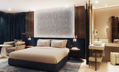 Most guestrooms at the SLS Barcelona will have views of the marina and sea.