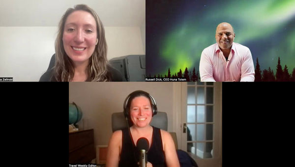 Clockwise from top left: Andrea Zelinski, Russell Dick of Huna Totem Corp. and Rebecca Tobin talk about the state of cruising in Alaska. Clockwise from top left: Andrea Zelinski, Russell Dick of Huna Totem Corp. and Rebecca Tobin talk about the state of cruising in Alaska.