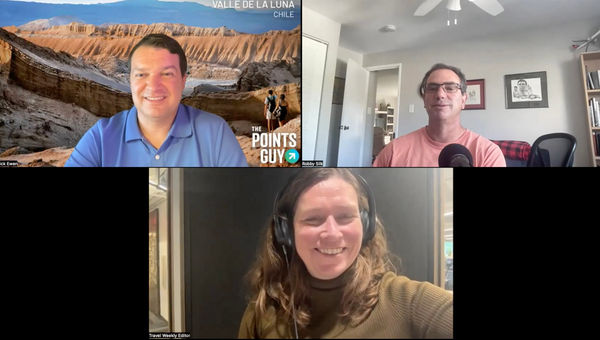 Clockwise from top left: Nick Ewen, senior editorial director at The Points Guy, aviation editor Robert Silk and host Rebecca Tobin talk about frequent-flyer programs and why they've piqued the DOT's interest.