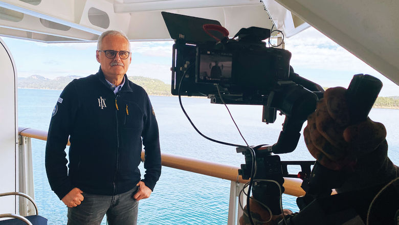 On a large fam trip aboard the Fridtjof Nansen, new CEO Gebhard Rainer told advisors that selling expedition cruises "requires you to tell stories."