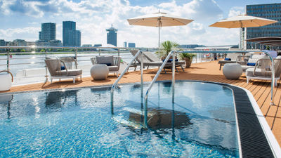 The pool deck on the Amadeus Nova.