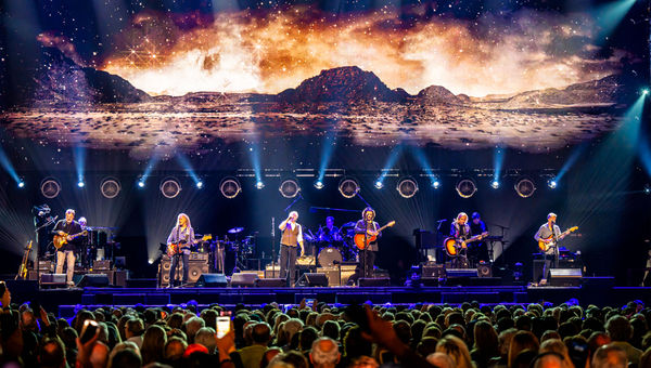 The Eagles, seen performing at another venue, have begun a series of concerts at Sphere in Las Vegas. The Eagles, seen performing at another venue, have begun a series of concerts at Sphere in Las Vegas.
