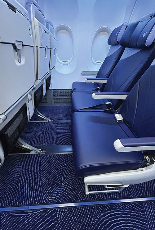 The Southwest extra-legroom seats will have 34 inches of pitch, three inches more than the carrier's standard seats. The Southwest extra-legroom seats will have 34 inches of pitch, three inches more than the carrier's standard seats.
