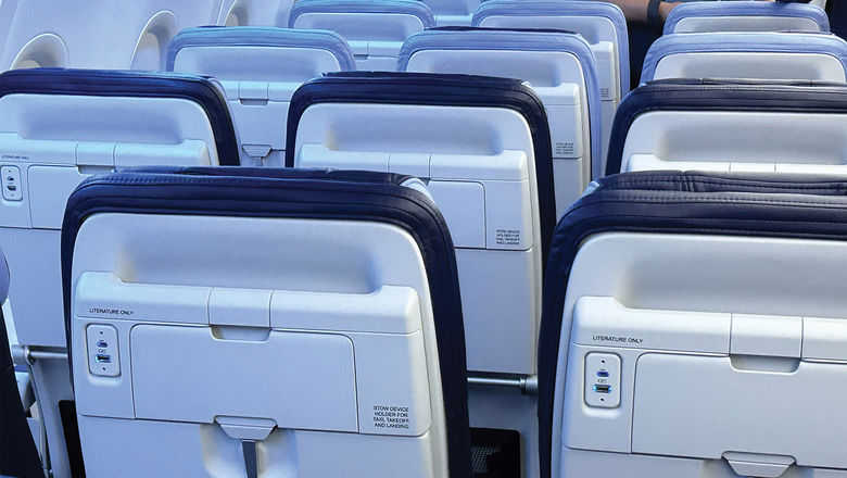 Southwest will color-code its retrofitted interiors. Extra-legroom seats in light blue, standard seats in deep blue.