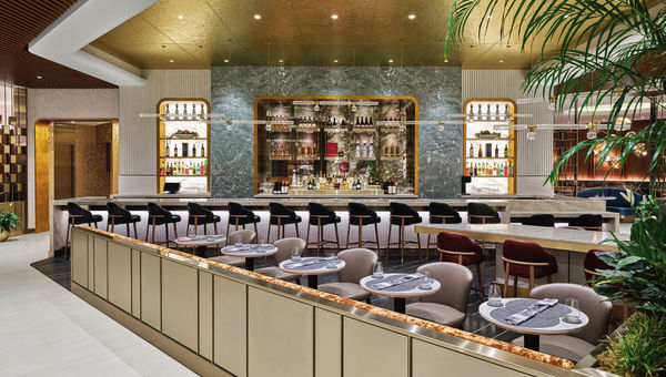 The LAX Delta One Lounge was designed to evoke the landscape, natural and manmade, of Southern California. The LAX Delta One Lounge was designed to evoke the landscape, natural and manmade, of Southern California.