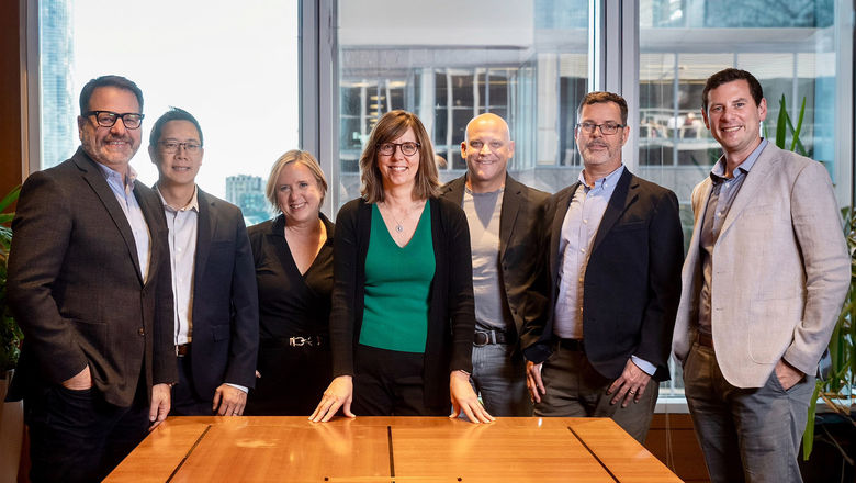 Kensington management (from left): D’Arcy Delamere, Jeff Kwan, Michelle Small, Helen Giontsis, Matt Cammaert, Shawn Boyd and Daniel Finkel.