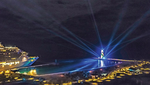 Ocean Cay's signature Lighthouse Show dazzles. Ocean Cay's signature Lighthouse Show dazzles.