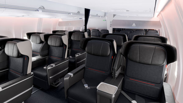 Delta's new interior in first class. Delta's new interior in first class.