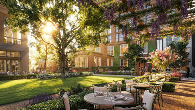 The Birdsall will have alfresco dining amid lawns and gardens.