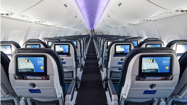United passengers flying basic economy don't get to choose their seat and aren't allowed to stow a carry-on bag in the overhead bin.