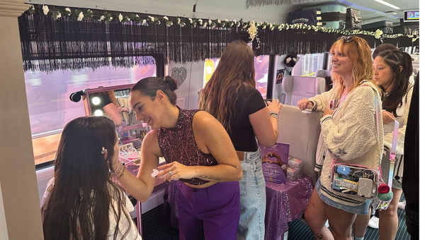 A scene aboard Brightline’s Sing-Along Train in Florida. A scene aboard Brightline’s Sing-Along Train in Florida.