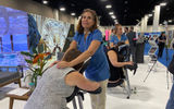 Travel advisors sat for free massages at the Oceania Cruises booth. While serving as a break for advisors, the sessions also helped to promote the Aquamar Spa and Vitality Center on Oceania's ships.