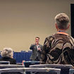 Scenic Group USA's Ken Muskat speaks to travel advisor Joanne Parker about the advantages of getting out of her comfort zone during the CruiseWorld Think Tank session Wednesday.