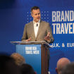 Fred Dixon, CEO of Brand USA, speaking at the organization's Travel Week event in London in October.