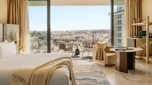 Suites at the ME Malta offer panoramic views of the island. Suites at the ME Malta offer panoramic views of the island.