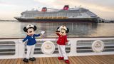 The Disney Treasure cruise ship in Port Canaveral, Fla.