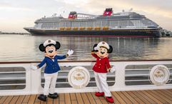 The Disney Treasure cruise ship in Port Canaveral, Fla.