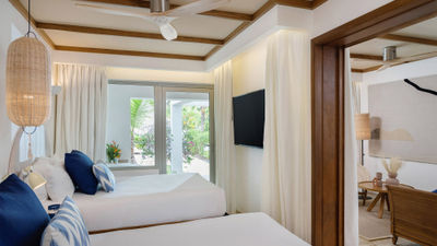 The interior of a swim-up suite at the Zel Punta Cana.