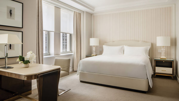 A Park Avenue Junior Suite at the Waldorf Astoria New York. A Park Avenue Junior Suite at the Waldorf Astoria New York.