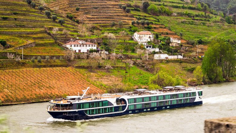 The Avalon Alegria sailing the Douro River in Portugal.