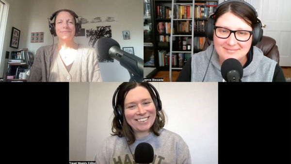 Clockwise from top left: News editor Johanna Jainchill, retail editor Jamie Biesiada and managing editor Rebecca Tobin, on the Folo by Travel Weekly podcast episode about the biggest travel stories of the year. Clockwise from top left: News editor Johanna Jainchill, retail editor Jamie Biesiada and managing editor Rebecca Tobin, on the Folo by Travel Weekly podcast episode about the biggest travel stories of the year.