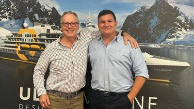 Outgoing Quark Expeditions president Andrew White (left) and new president Sam Seward.