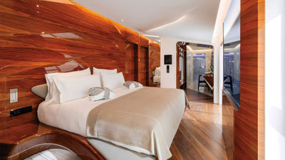 A guestroom at the Romeo Roma.