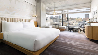 A guestroom at the Timbri Hotel San Francisco.