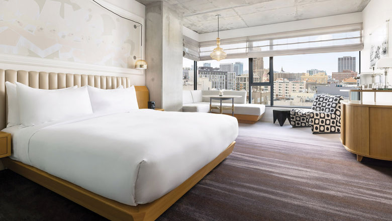 A guestroom at the Timbri Hotel San Francisco.