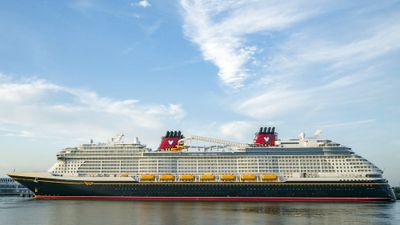 The Disney Treasure, a Wish-class ship, is about 144,000 gross tons. Ships in Disney's new class will be about 100,000 gross tons.