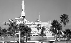 A historical image of Space Mountain at Walt Disney World, seen here in 1974 ahead of its official opening.