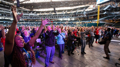 A Southwest Airlines employee rally in 2023. The airline canceled rallies for 2025.