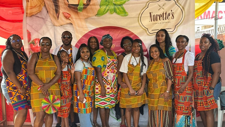 The author and her clients took part in a cooking class in Accra, Ghana.