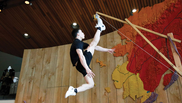 Exhibitions of high kick and other sports are staged at the Alaska Native Heritage Center. Exhibitions of high kick and other sports are staged at the Alaska Native Heritage Center.