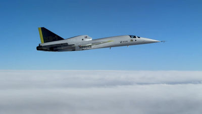 Boom Supersonic's prototype plane XB-1 supersonic aircraft. President Trump has issued an executive order that would allow for commercial supersonic flights over land.