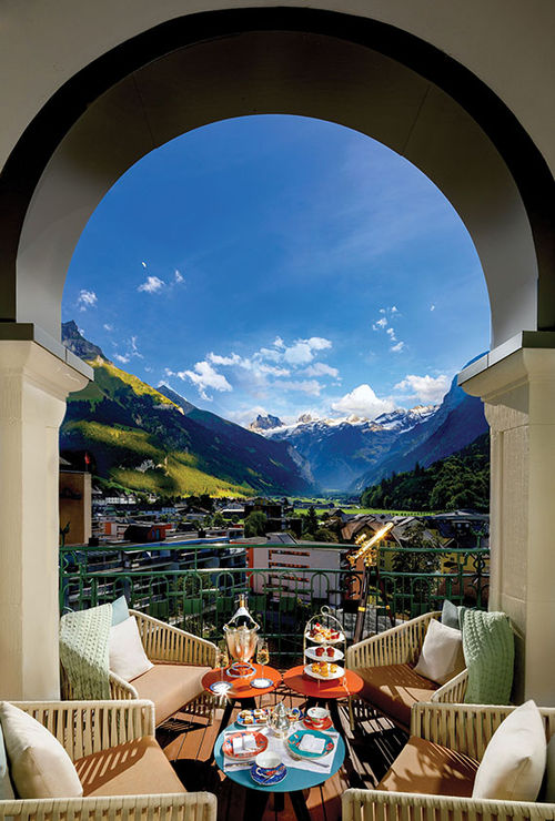 The hotel's top floor Titlis Suite is an exclusive aerie with a private bar. The hotel's top floor Titlis Suite is an exclusive aerie with a private bar.