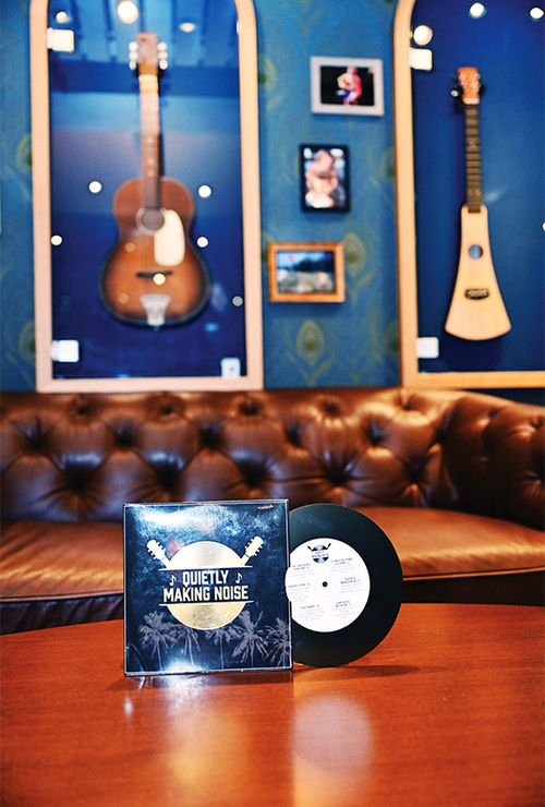 The room includes records made by Buffett as well as copies of those he was influenced by.
