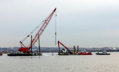 The NTSB, in coordination with the U.S. Navy Supervisor of Salvage, recovering wreckage of an American Eagle regional jet in the Potomac River on Feb. 3.