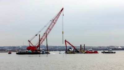 The NTSB, in coordination with the U.S. Navy Supervisor of Salvage, recovering wreckage of an American Eagle regional jet in the Potomac River on Feb. 3.